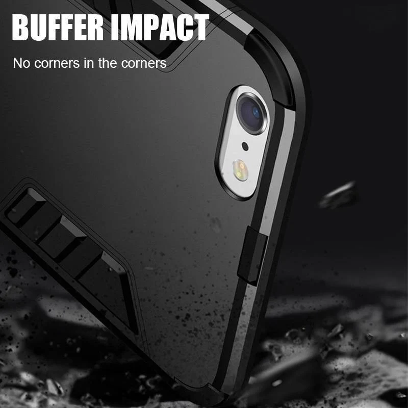 ZNP Shockproof Armor Stand Case For iphone 6 6s 7 Plus 5 5S With Holder Ring Cover Cases For iphone 7 8 X Plus SE Phone Cases