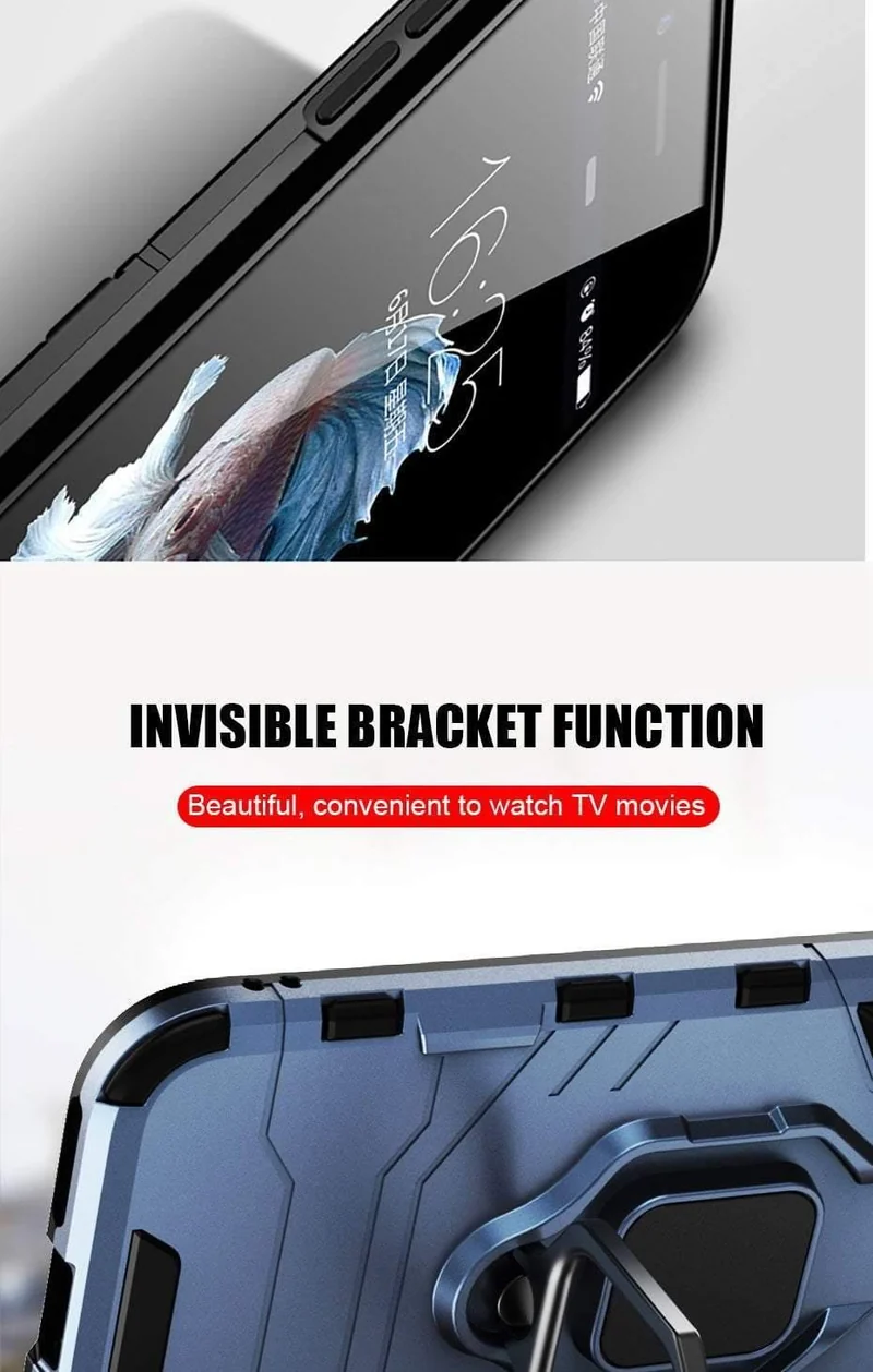 ZNP Shockproof Armor Stand Case For iphone 6 6s 7 Plus 5 5S With Holder Ring Cover Cases For iphone 7 8 X Plus SE Phone Cases