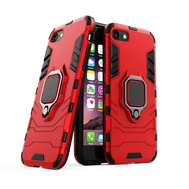 ZNP Shockproof Armor Stand Case For iphone 6 6s 7 Plus 5 5S With Holder Ring Cover Cases For iphone 7 8 X Plus SE Phone Cases