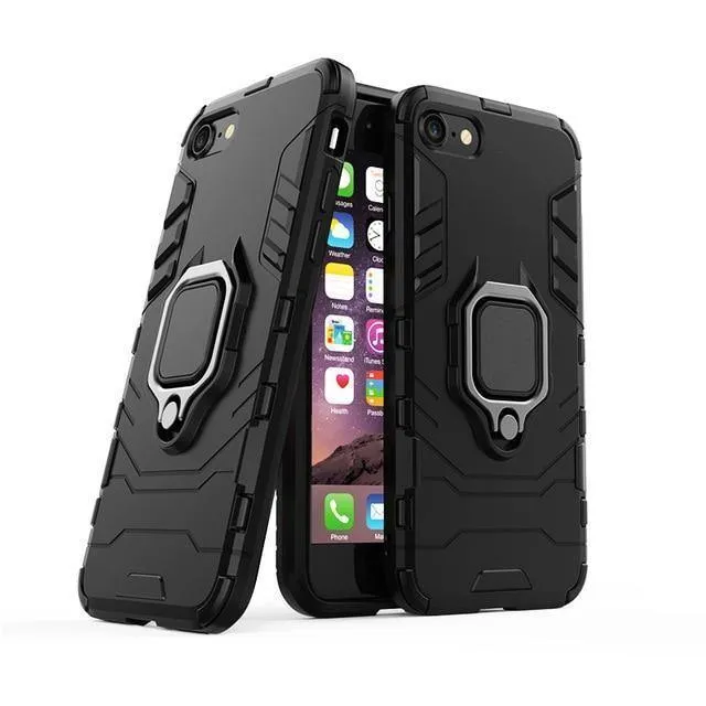 ZNP Shockproof Armor Stand Case For iphone 6 6s 7 Plus 5 5S With Holder Ring Cover Cases For iphone 7 8 X Plus SE Phone Cases