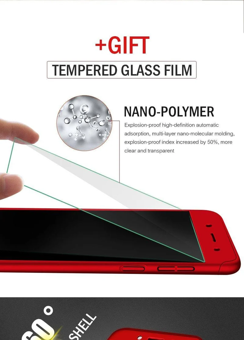 ZNP 360 Degree Shockproof Phone Case For Xiaomi Redmi Note 4 4X Case With Glass Cover For Redmi Note 4 Redmi Note 4X Case Glass