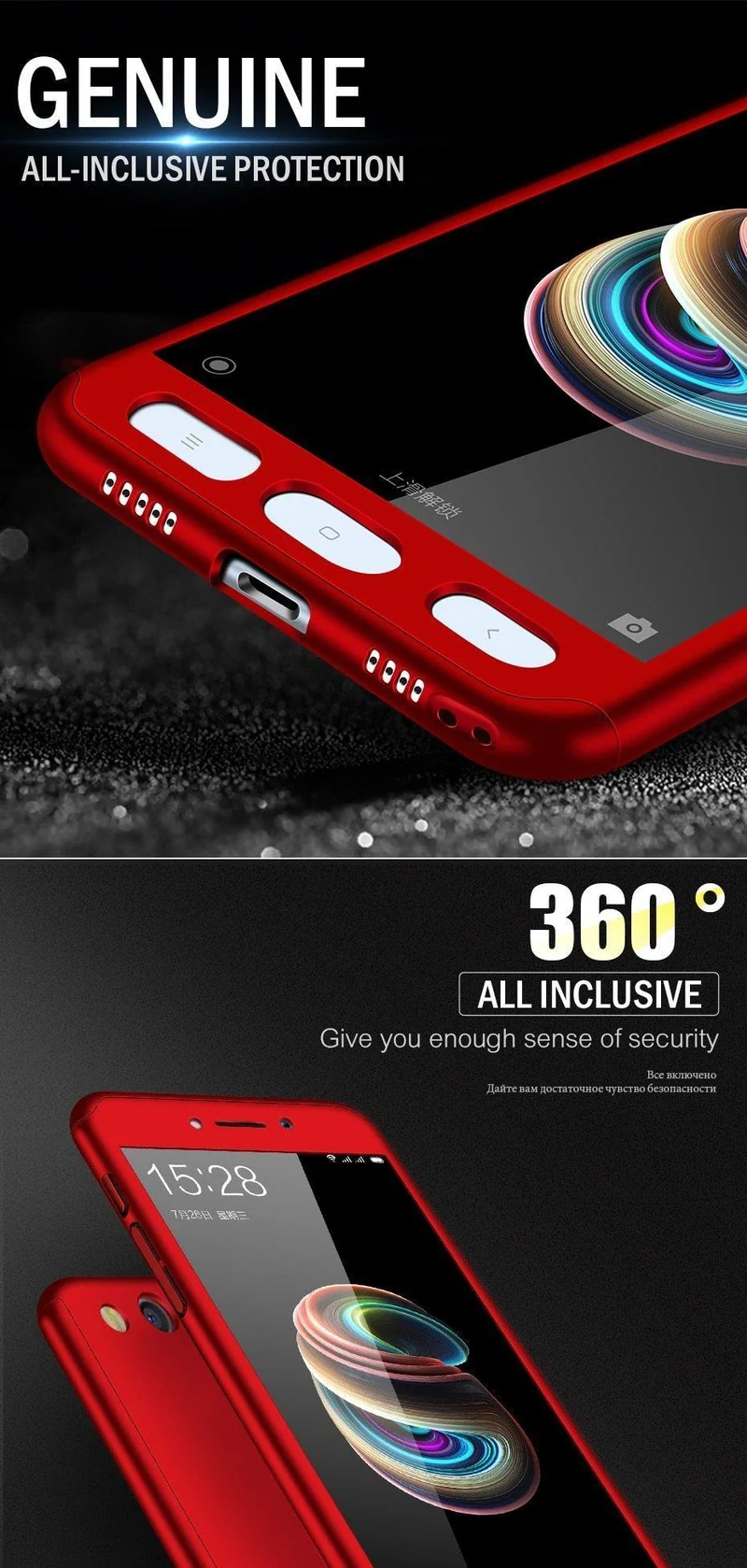 ZNP 360 Degree Shockproof Phone Case For Xiaomi Redmi Note 4 4X Case With Glass Cover For Redmi Note 4 Redmi Note 4X Case Glass