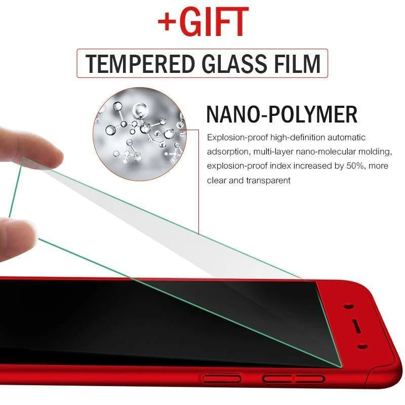 ZNP 360 Degree Shockproof Phone Case For Xiaomi Redmi Note 4 4X Case With Glass Cover For Redmi Note 4 Redmi Note 4X Case Glass