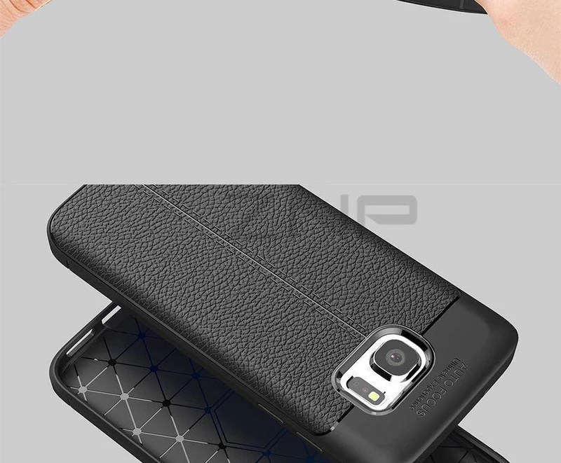 ZNP Luxury Silicone Litchi Leather Carbon Fiber Cover Case For Samsung Galaxy S6 S7 Edge A8 A3 A5 A7 J5 J7 2016 2017 Phone Case