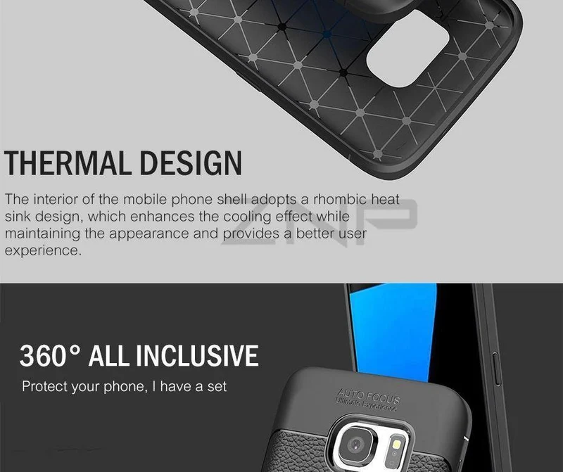 ZNP Luxury Silicone Litchi Leather Carbon Fiber Cover Case For Samsung Galaxy S6 S7 Edge A8 A3 A5 A7 J5 J7 2016 2017 Phone Case