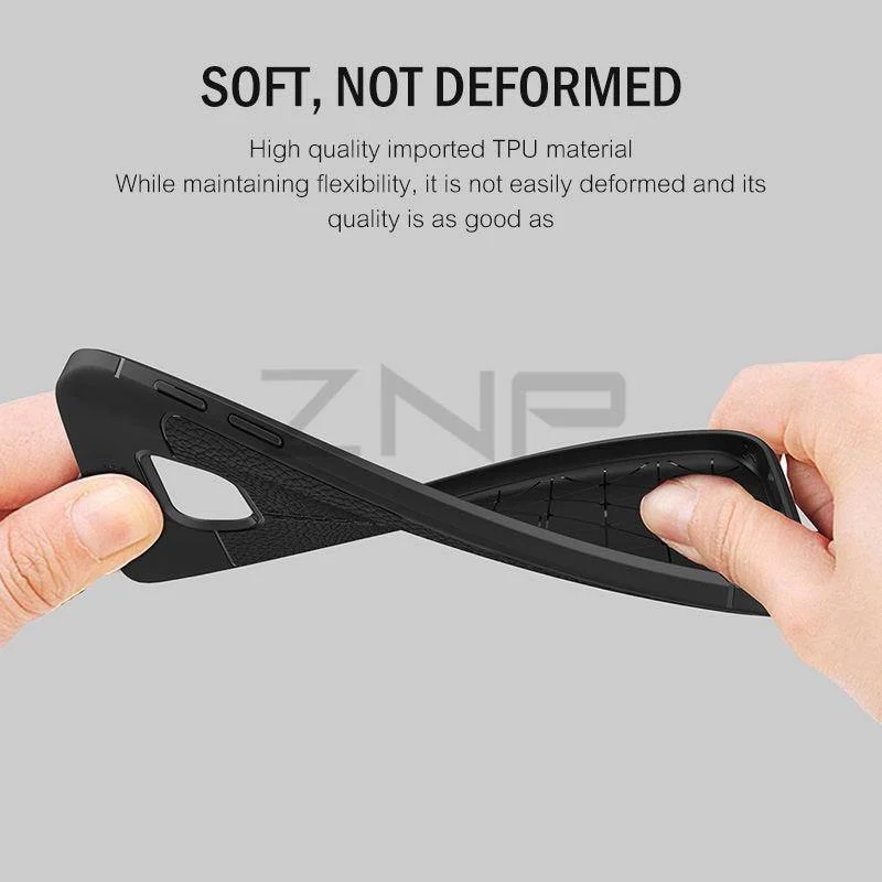 ZNP Luxury Silicone Litchi Leather Carbon Fiber Cover Case For Samsung Galaxy S6 S7 Edge A8 A3 A5 A7 J5 J7 2016 2017 Phone Case