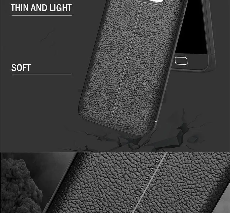ZNP Luxury Silicone Litchi Leather Carbon Fiber Cover Case For Samsung Galaxy S6 S7 Edge A8 A3 A5 A7 J5 J7 2016 2017 Phone Case