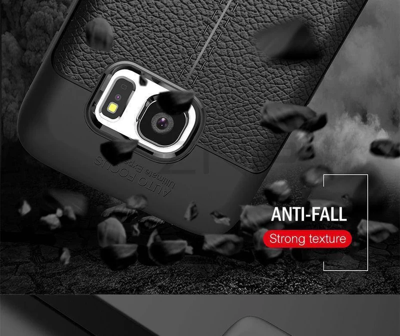 ZNP Luxury Silicone Litchi Leather Carbon Fiber Cover Case For Samsung Galaxy S6 S7 Edge A8 A3 A5 A7 J5 J7 2016 2017 Phone Case