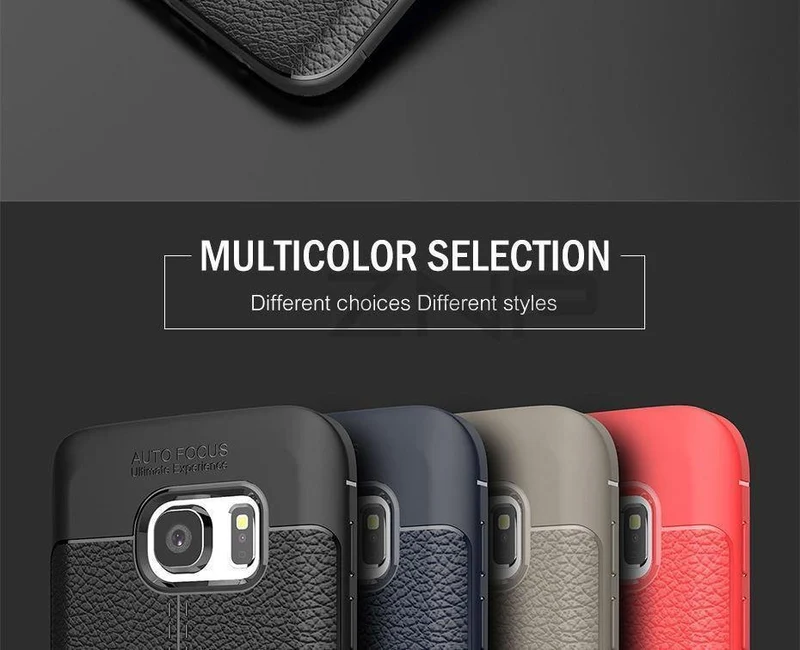 ZNP Luxury Silicone Litchi Leather Carbon Fiber Cover Case For Samsung Galaxy S6 S7 Edge A8 A3 A5 A7 J5 J7 2016 2017 Phone Case