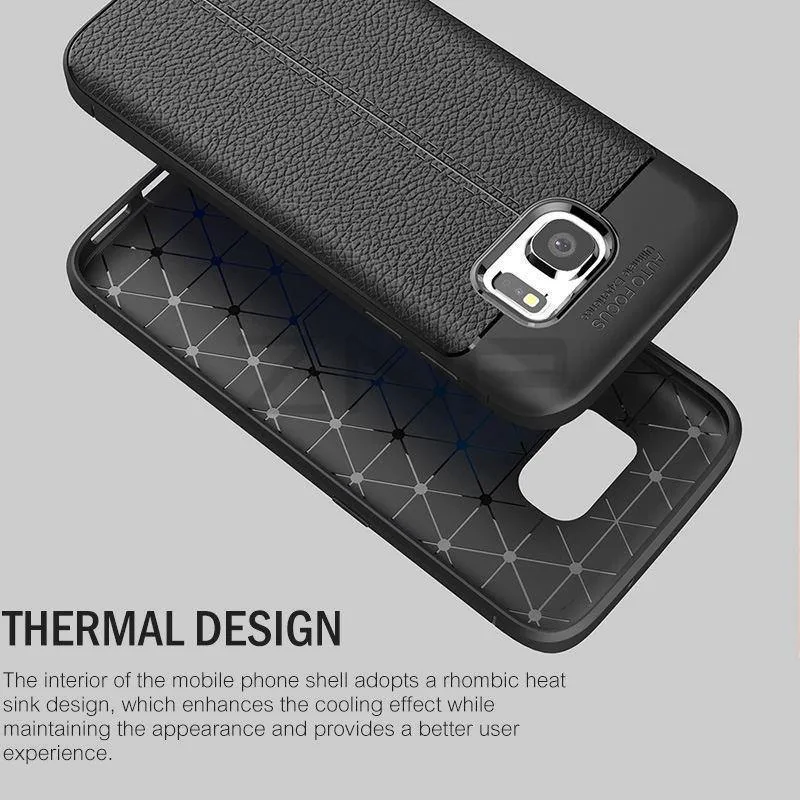 ZNP Luxury Silicone Litchi Leather Carbon Fiber Cover Case For Samsung Galaxy S6 S7 Edge A8 A3 A5 A7 J5 J7 2016 2017 Phone Case