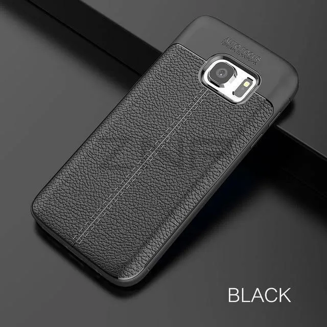 ZNP Luxury Silicone Litchi Leather Carbon Fiber Cover Case For Samsung Galaxy S6 S7 Edge A8 A3 A5 A7 J5 J7 2016 2017 Phone Case