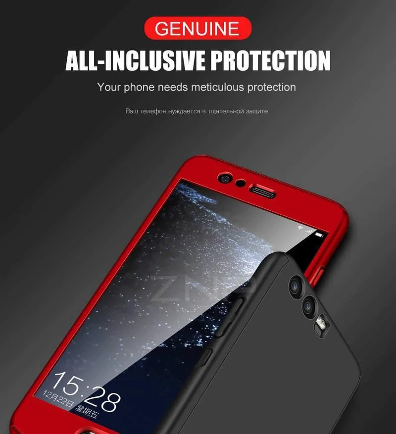 ZNP 360 Degree Full Cover Case For Huawei P9 P10 P20 Lite Cases With Glass For Huawei P10 P20 Plus Honor 9 9 Lite Phone Case