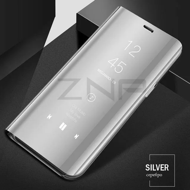 ZNP Clear View Smart Mirror Flip Case For Samsung Galaxy S9 S8 Plus S7 S6 Edge Phone Cover For Samsung Note 8 A3 A5 A7 A8 Case
