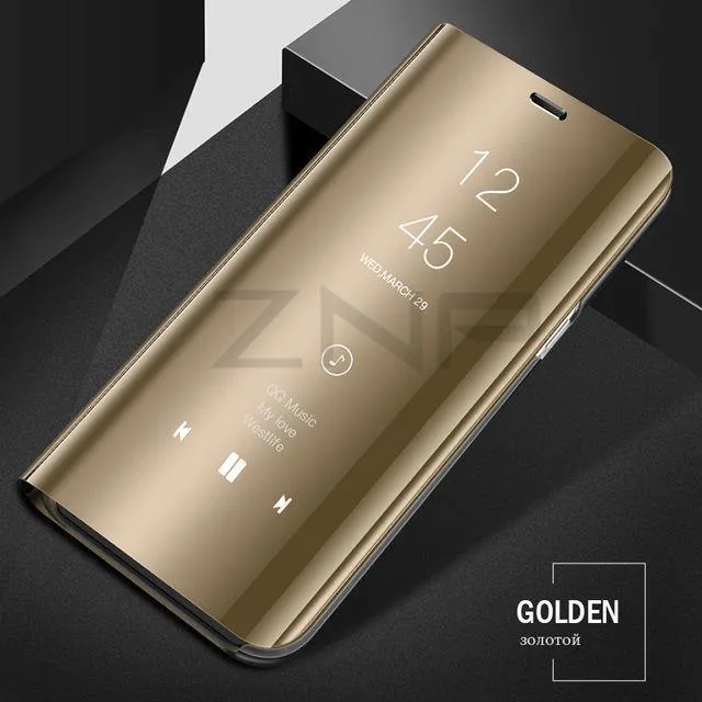 ZNP Clear View Smart Mirror Flip Case For Samsung Galaxy S9 S8 Plus S7 S6 Edge Phone Cover For Samsung Note 8 A3 A5 A7 A8 Case