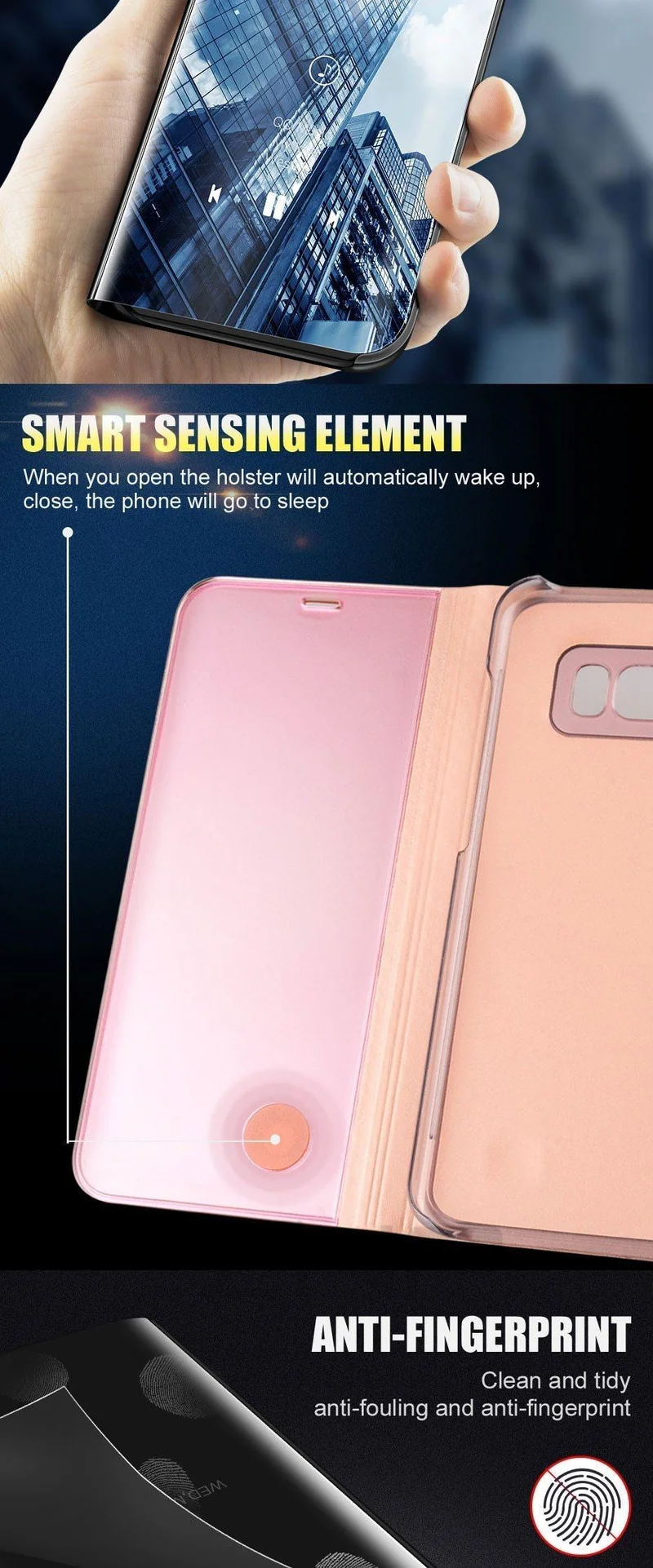 ZNP Clear View Smart Mirror Flip Case For Samsung Galaxy S9 S8 Plus S7 S6 Edge Phone Cover For Samsung Note 8 A3 A5 A7 A8 Case