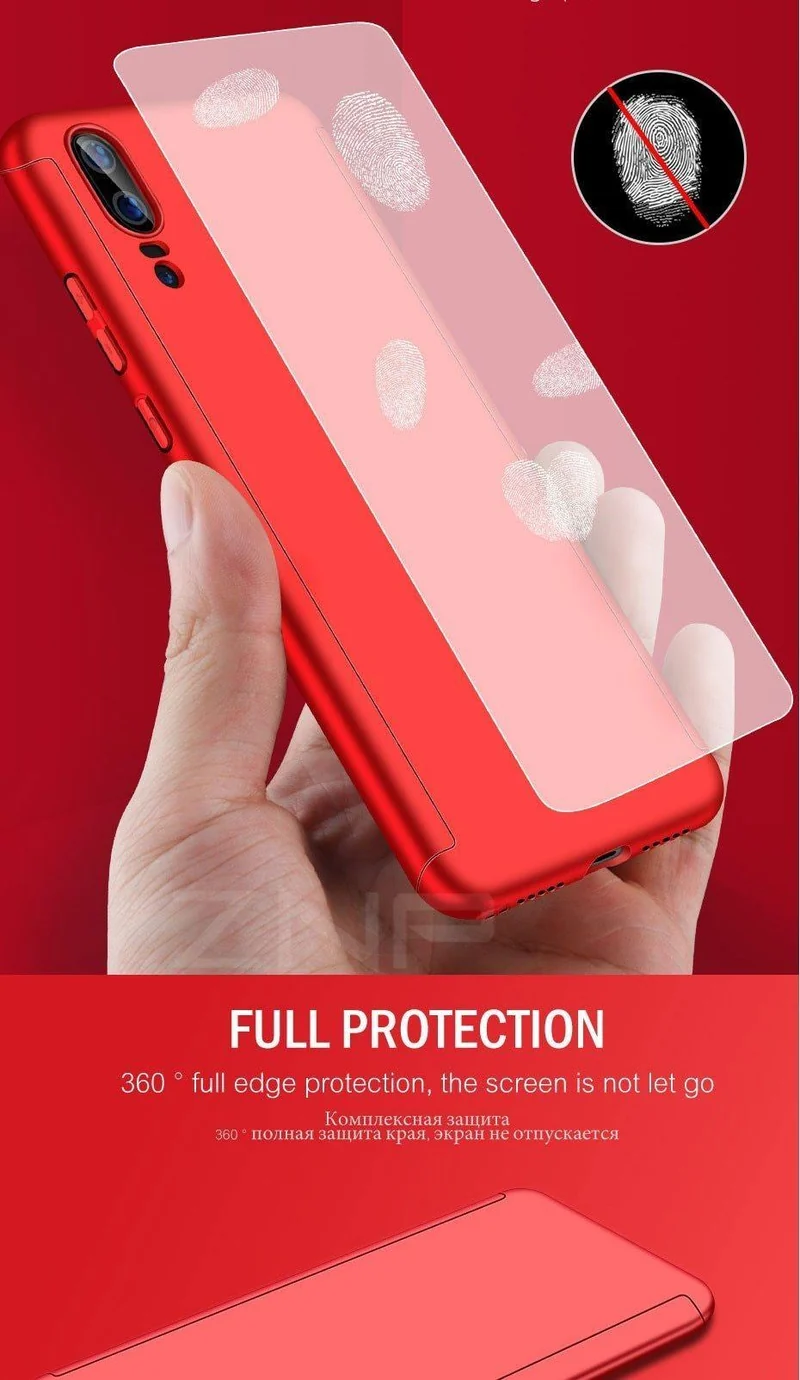 ZNP 360 Full Cover Phone Case For Huawei P9 P10 P20 Mate 9 10 Lite P10 Plus Cases With Glass For Huawei P20 Mate 10 Pro P9 Case