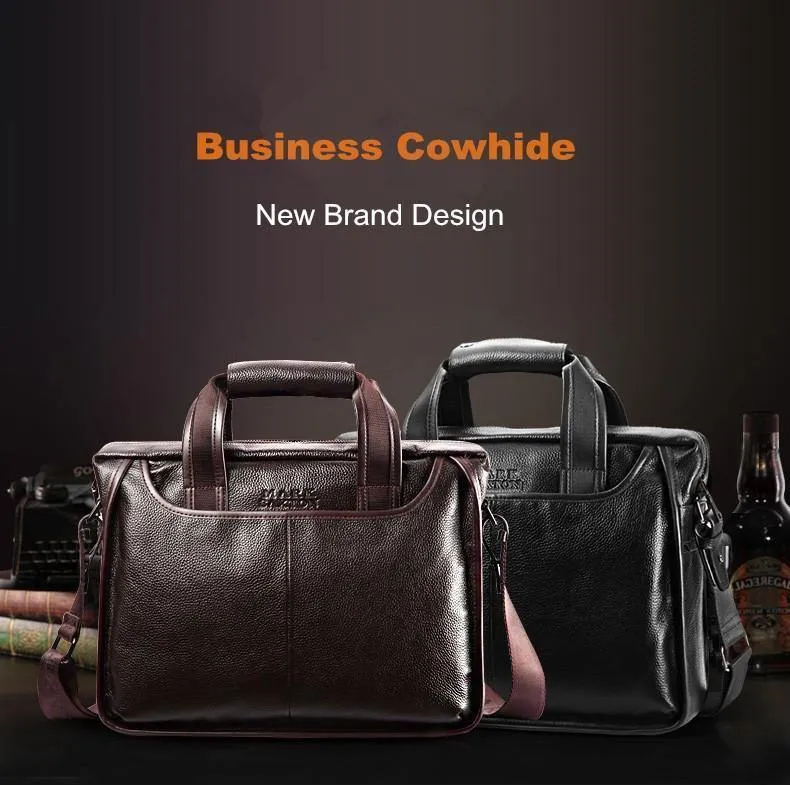 Modische kommerzielle Aktentasche aus Rindsleder für Herren / Vintage-Umhängetasche für Herren aus echtem Leder / lässige Business-Tasche aus natürlichem Rindsleder