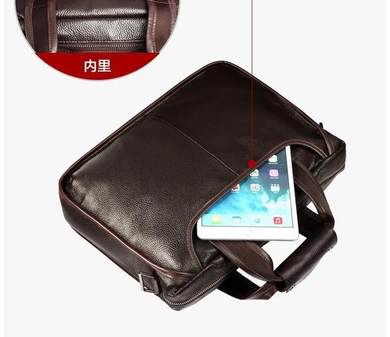 Modische kommerzielle Aktentasche aus Rindsleder für Herren / Vintage-Umhängetasche für Herren aus echtem Leder / lässige Business-Tasche aus natürlichem Rindsleder