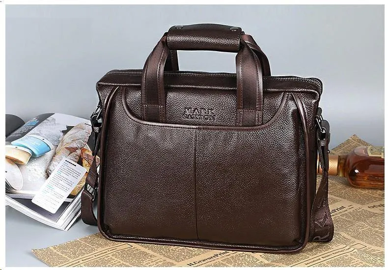 Modische kommerzielle Aktentasche aus Rindsleder für Herren / Vintage-Umhängetasche für Herren aus echtem Leder / lässige Business-Tasche aus natürlichem Rindsleder