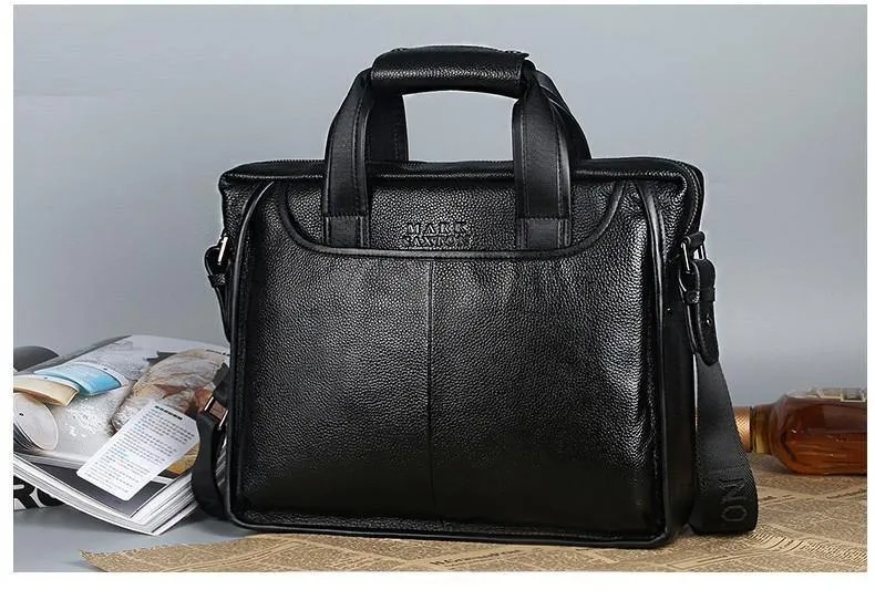 Modische kommerzielle Aktentasche aus Rindsleder für Herren / Vintage-Umhängetasche für Herren aus echtem Leder / lässige Business-Tasche aus natürlichem Rindsleder