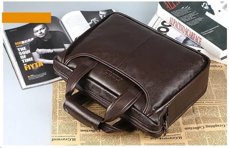 Modische kommerzielle Aktentasche aus Rindsleder für Herren / Vintage-Umhängetasche für Herren aus echtem Leder / lässige Business-Tasche aus natürlichem Rindsleder