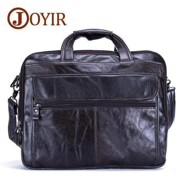 Herren Aktentaschen Echtes Leder Vintage Handtasche 15 "Laptop Aktentasche Messenger Schultertasche Umhängetasche Herrentasche Business Bag