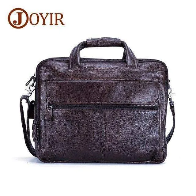 Herren Aktentaschen Echtes Leder Vintage Handtasche 15 "Laptop Aktentasche Messenger Schultertasche Umhängetasche Herrentasche Business Bag