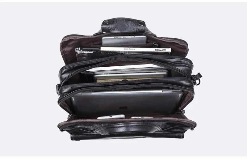Herren Aktentaschen Echtes Leder Vintage Handtasche 15 "Laptop Aktentasche Messenger Schultertasche Umhängetasche Herrentasche Business Bag