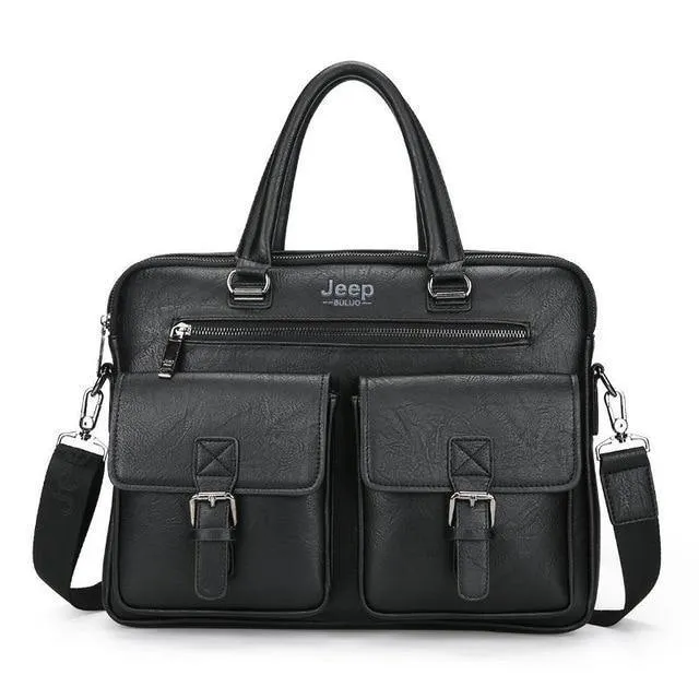 Neue Männer Split Lederhandtasche Reißverschluss Männer Business Polyester Zwei Schlamm Tasche Weichen Griff 14 Zoll Aktentaschen Taschen