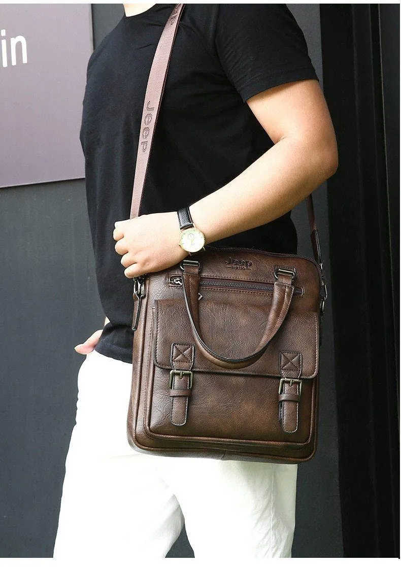 Neue Männer Split Lederhandtasche Reißverschluss Männer Business Polyester Zwei Schlamm Tasche Weichen Griff 14 Zoll Aktentaschen Taschen