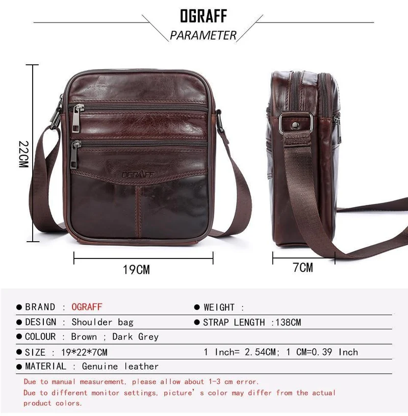 Echtes Leder Herren Tasche Casual Business Leder Herren Umhängetasche Vintage Herren Umhängetasche bolsas male