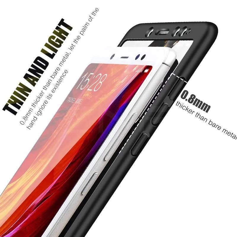 ZNP 360 Schutzhülle für Xiaomi Redmi Note 5 6 Pro 5A S2 4X Hülle für Redmi 5A 6A 6 Pro 5 Plus mit Glas