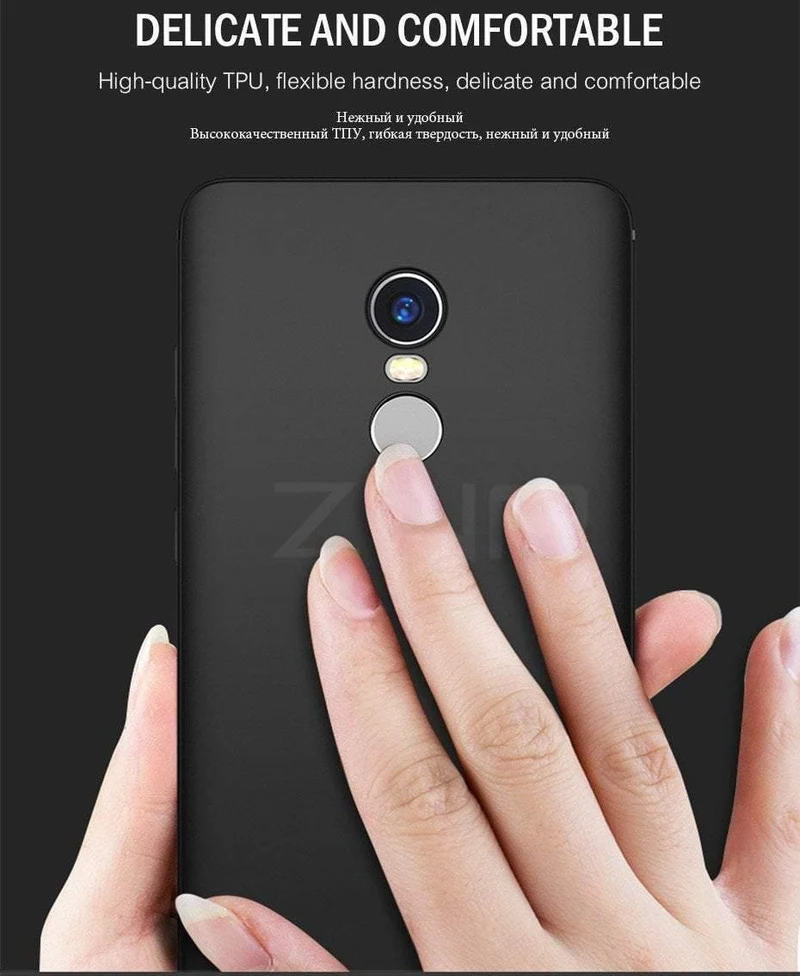 ZNP Matte Silikon-Weichhülle für Xiaomi Redmi 4X Note 4 Globale Version, ultradünne TPU-Vollabdeckung für Redmi Note 4 4X Hülle