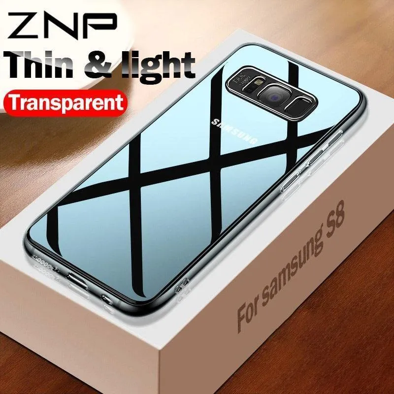 ZNP Ultradünne transparente Hülle für Samsung Galaxy S8 S9 Plus S10 Lite S7, weiche TPU-Hülle für Samsung Note 8 9 S7 Edge-Telefonhülle