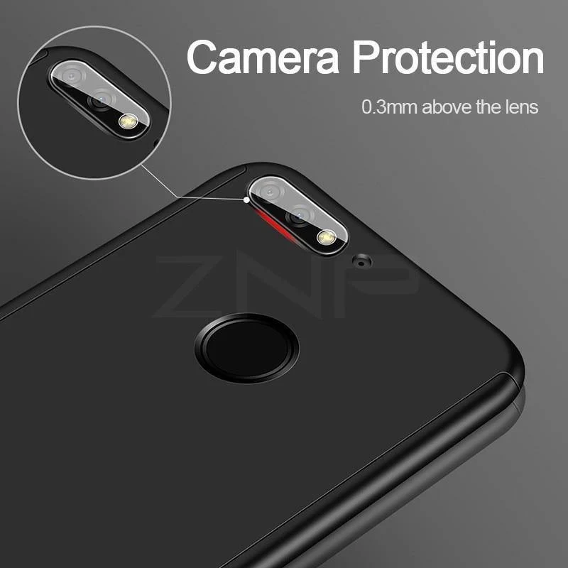 ZNP 360 Vollschutz-Telefonhülle für Huawei Honor 7A Pro, stoßfeste Vollabdeckung für Huawei Honor 8X 7C Pro 7a-Hüllen mit Glas