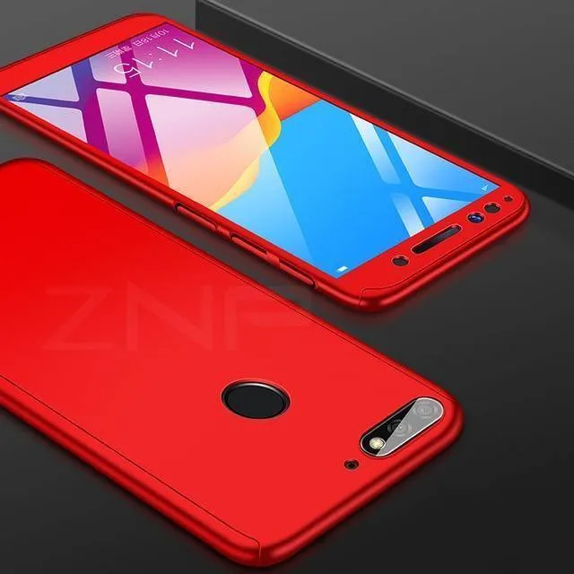 ZNP 360 Vollschutz-Telefonhülle für Huawei Honor 7A Pro, stoßfeste Vollabdeckung für Huawei Honor 8X 7C Pro 7a-Hüllen mit Glas