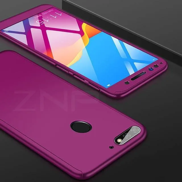 ZNP 360 Vollschutz-Telefonhülle für Huawei Honor 7A Pro, stoßfeste Vollabdeckung für Huawei Honor 8X 7C Pro 7a-Hüllen mit Glas