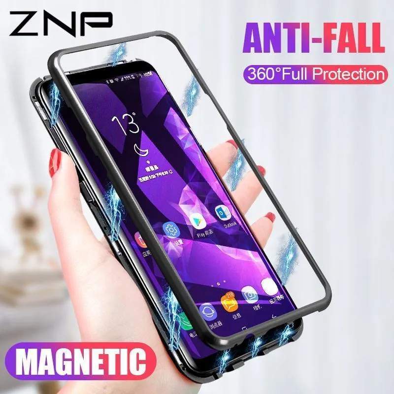 ZNP Magnetische Adsorption Metallhülle für Samsung s8 s9 Magnet Magnetische Telefonhülle für Samsung Galaxy Note 8 9 s7 Edge s8 s9 Plus