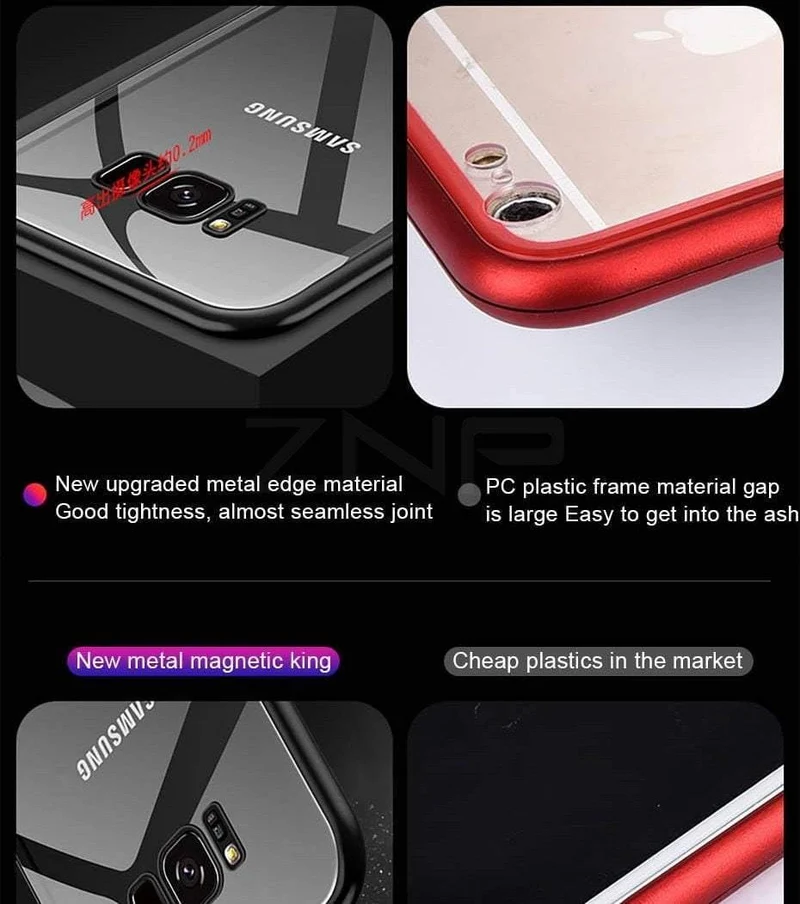 ZNP Magnetische Adsorption Metallhülle für Samsung s8 s9 Magnet Magnetische Telefonhülle für Samsung Galaxy Note 8 9 s7 Edge s8 s9 Plus