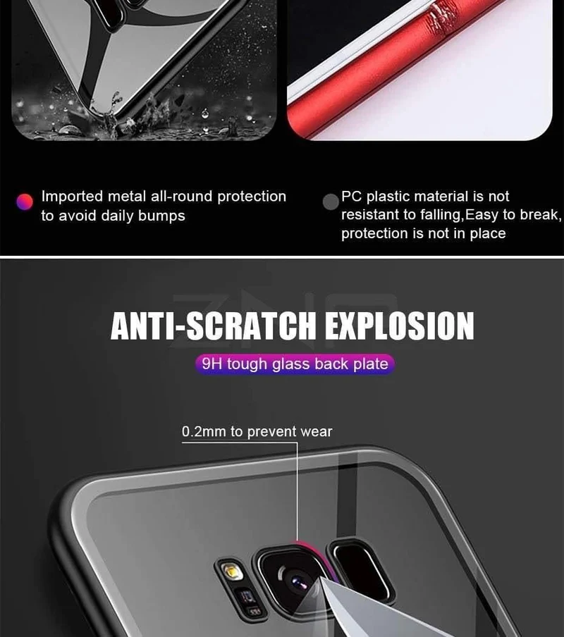ZNP Magnetische Adsorption Metallhülle für Samsung s8 s9 Magnet Magnetische Telefonhülle für Samsung Galaxy Note 8 9 s7 Edge s8 s9 Plus