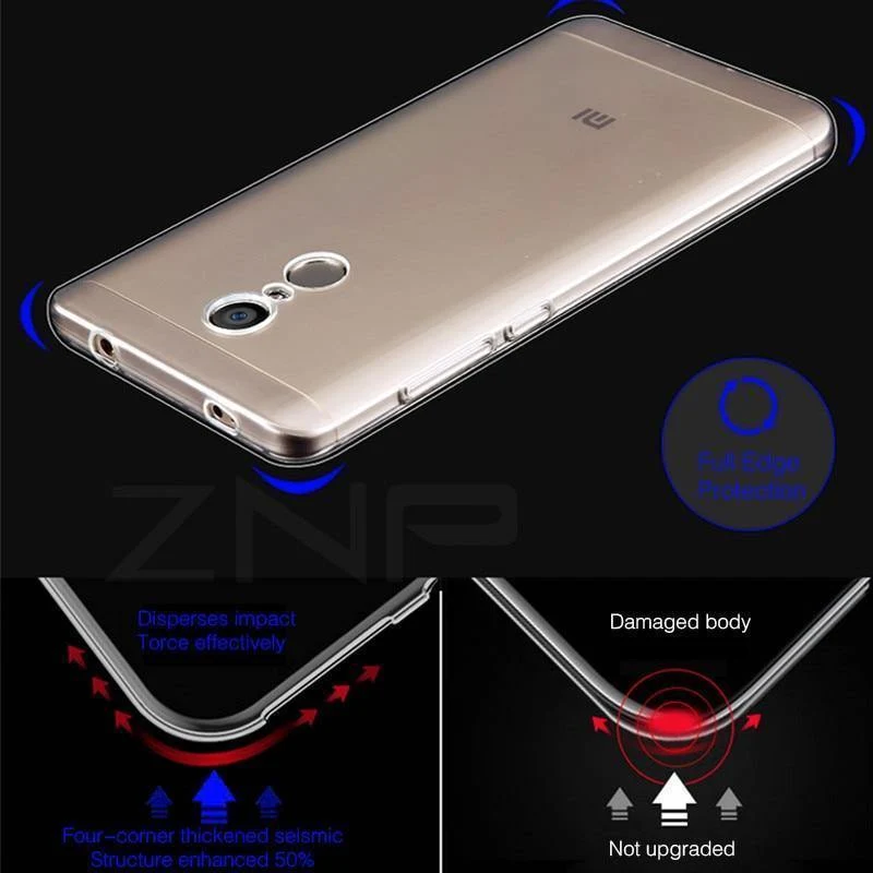 ZNP Ultradünne, weiche, transparente TPU-Hülle für Xiaomi Redmi Note 4 4X Pro, Silikonhülle für Redmi Note 4X, Telefonhülle Coque