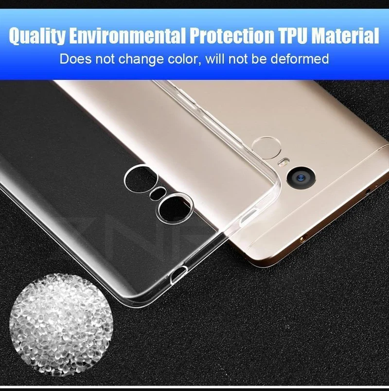 ZNP Ultradünne, weiche, transparente TPU-Hülle für Xiaomi Redmi Note 4 4X Pro, Silikonhülle für Redmi Note 4X, Telefonhülle Coque
