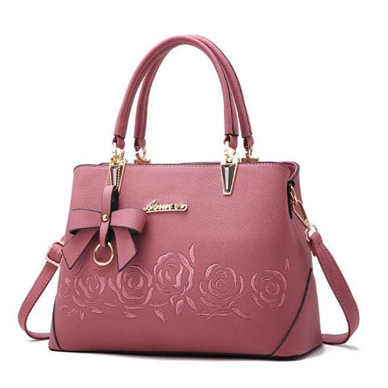 Damen Tasche Vintage Handtasche Casual Tote Fashion Damen Messenger Bags Schulter Top-Griff Geldbörse Geldbörse Leder 2018 Schwarz A1834