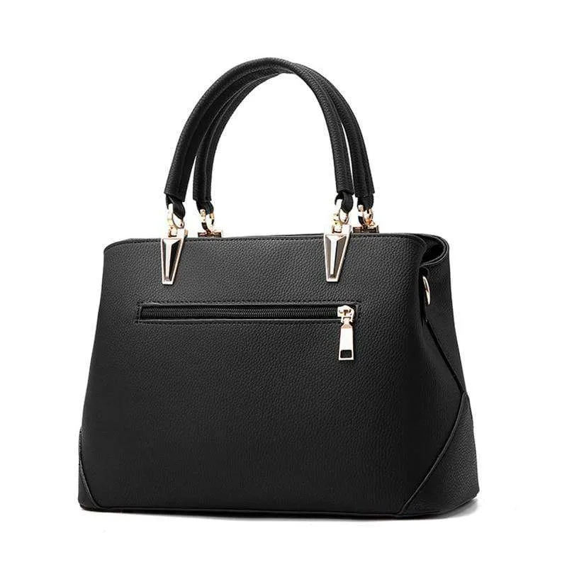 Damen Tasche Vintage Handtasche Casual Tote Fashion Damen Messenger Bags Schulter Top-Griff Geldbörse Geldbörse Leder 2018 Schwarz A1834