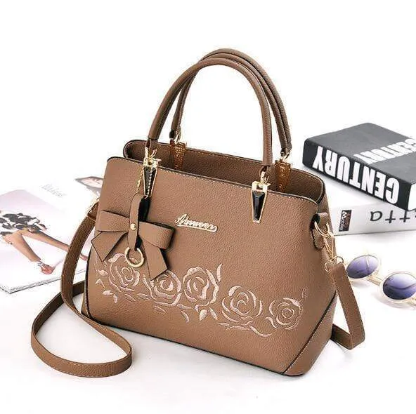Damen Tasche Vintage Handtasche Casual Tote Fashion Damen Messenger Bags Schulter Top-Griff Geldbörse Geldbörse Leder 2018 Schwarz A1834