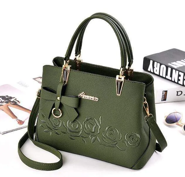 Damen Tasche Vintage Handtasche Casual Tote Fashion Damen Messenger Bags Schulter Top-Griff Geldbörse Geldbörse Leder 2018 Schwarz A1834
