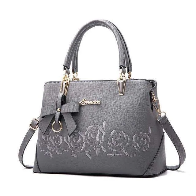 Damen Tasche Vintage Handtasche Casual Tote Fashion Damen Messenger Bags Schulter Top-Griff Geldbörse Geldbörse Leder 2018 Schwarz A1834