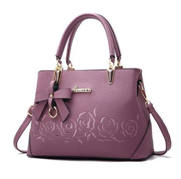 Damen Tasche Vintage Handtasche Casual Tote Fashion Damen Messenger Bags Schulter Top-Griff Geldbörse Geldbörse Leder 2018 Schwarz A1834