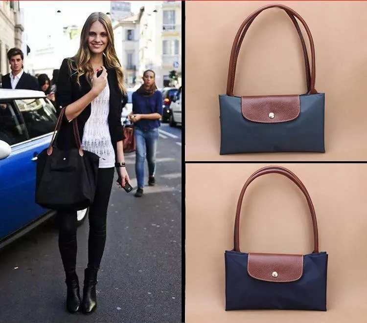 Frauen Taschen Schultertasche Handtasche Wasserdichte Nylon Leder Strandtasche Designer Falttasche Bolsa Sac Feminina