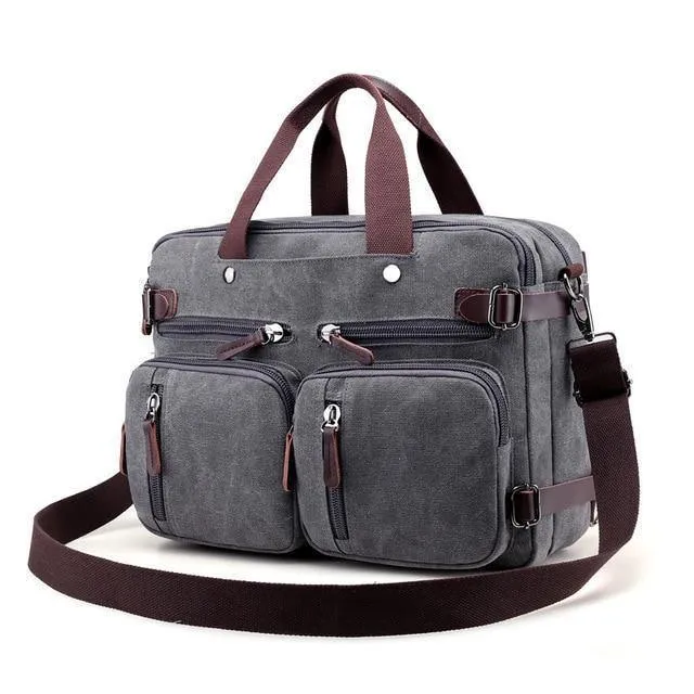 Männer Handtaschen Canvas Schulter Crossbody Messenger Taschen Solide Hohe Kapazität Mann Lässig Reise Multifunktions Rucksack Laptop 2018